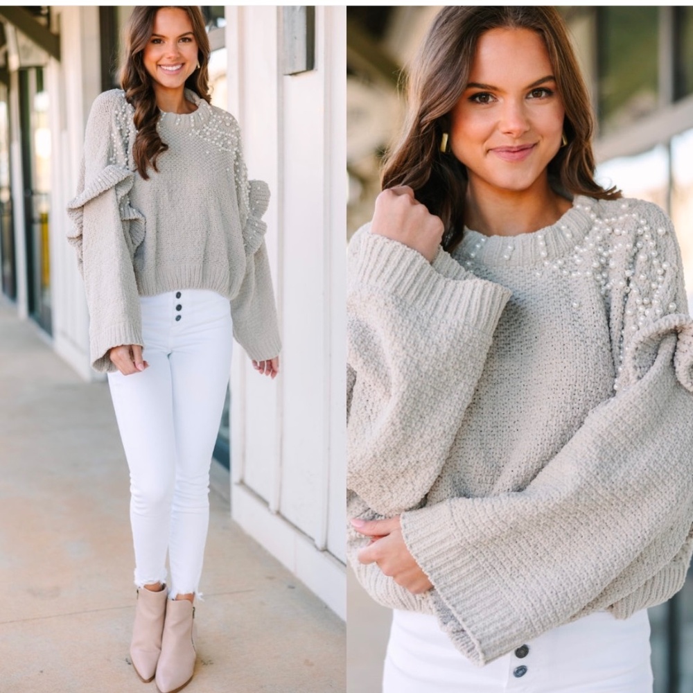 POL Taupe Pearl Sweater - Small - NWT